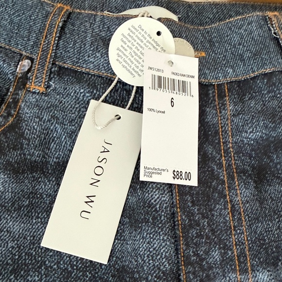 Jason Wu Faded Raw Denim Blue Jeans ❤️ Size 6 Trending Now - Picture 5 of 9